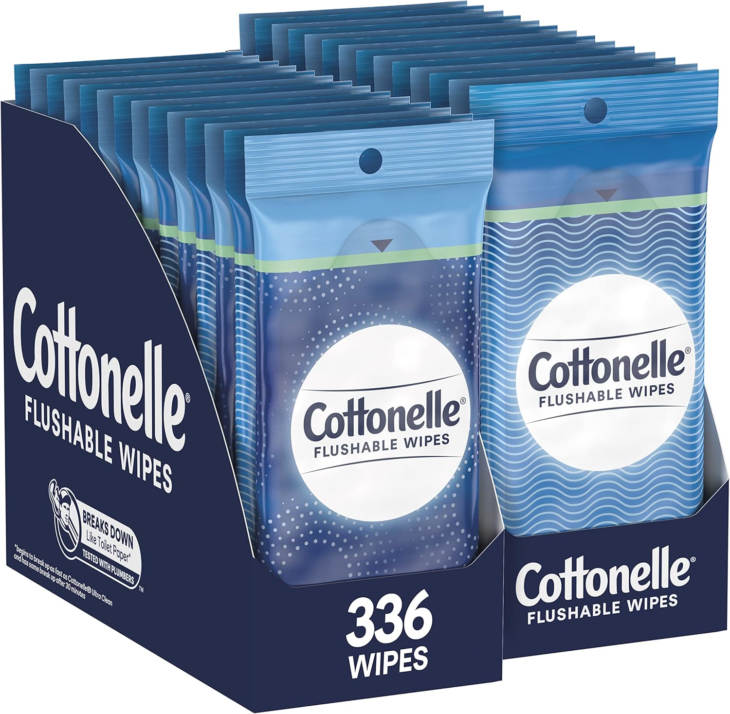 Cottonelle Flushable Wipes, 24 OnTheGo Travel Packs (2 Trays of 12
