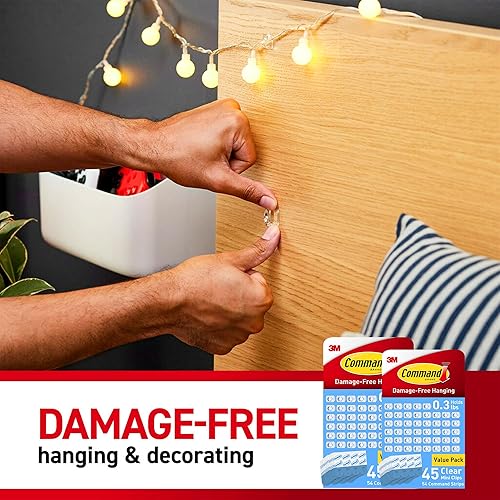 Miniatura 6 de Command Mini clips de luz para interiores, clips de luz colgantes de Navidad sin daños, mini clips de pared para colgar decoraciones navideñas en