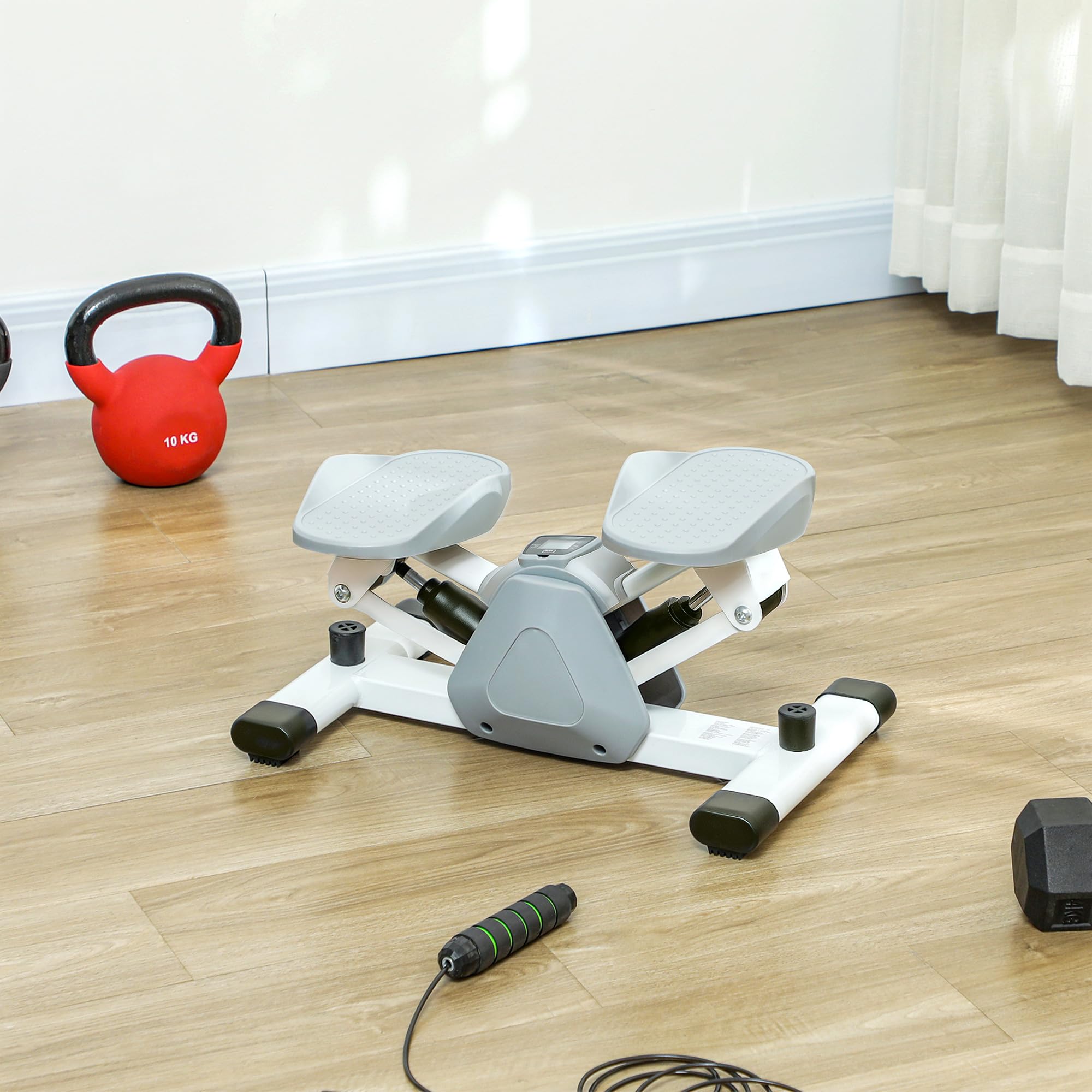 SPORTNOW Mini-steper do domu, steper, hometrainer LCD, szary