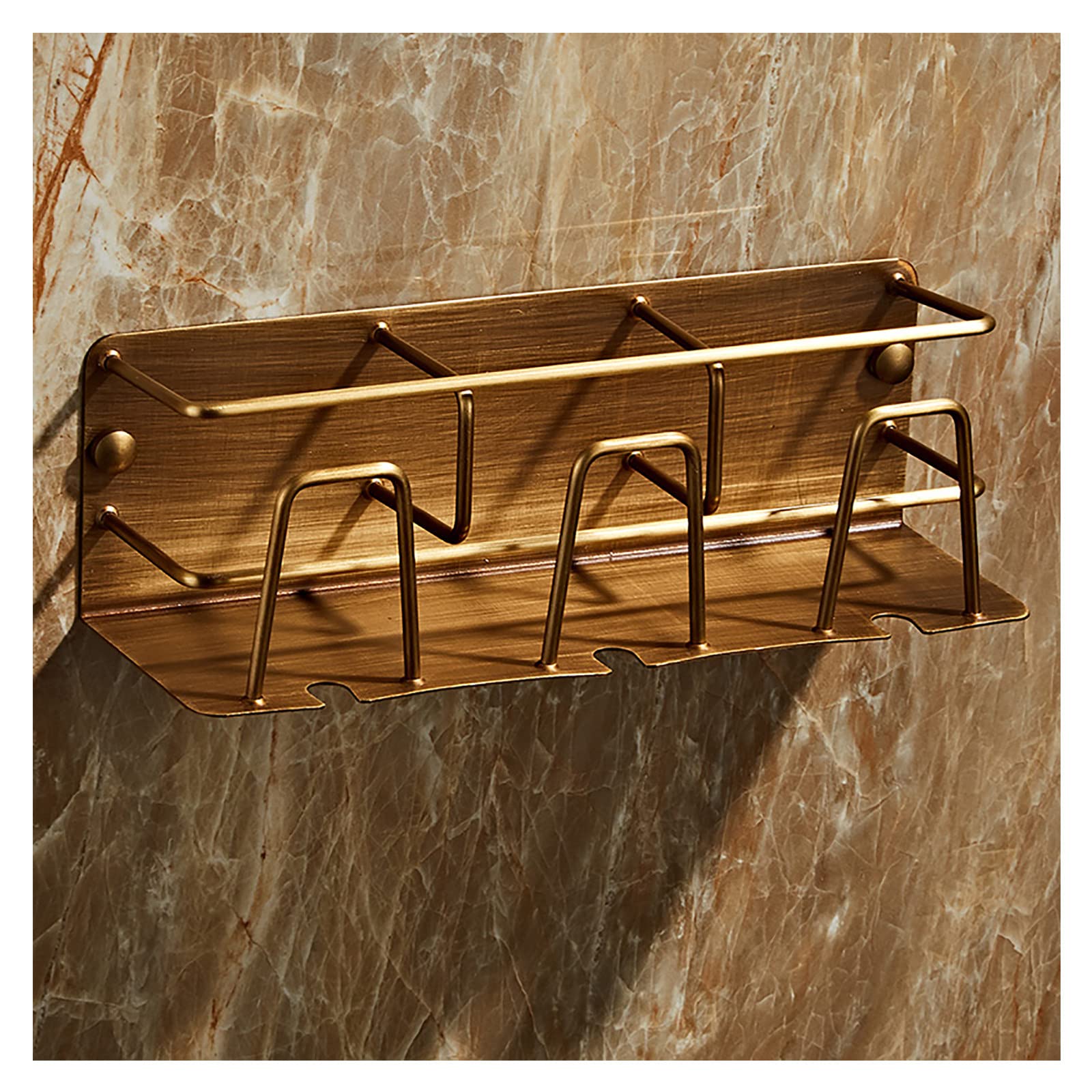 Porta Cepillo de Dientes, Pared Soporte Cepillo de Dientes Soltero, Cobre Eléctrico Estuche Cepillo Dientes, Organizador Baño para Hogar Hotel Antiguo Oro
