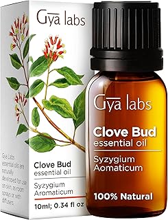 Gya Labs Clove Oil for Teeth and Gums - 100% Natural Clove Essential Oil for Oral Comfort - Clove Oil Essential Oil - Clove Bud Oil for Hair, Skin & Oral Care (0.34 fl oz)