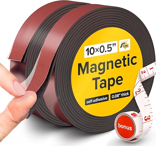 Cinta magnética flexible, 2 unidades, tira magnética con fuerte autoadhesivo, rollo magnético para manualidades y proyectos de bricolaje, imanes