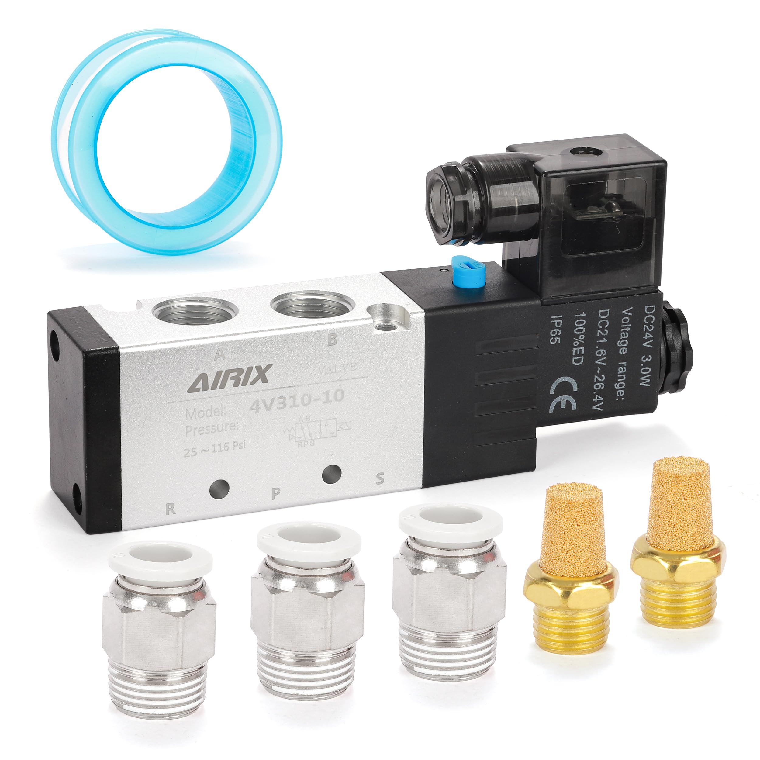 Électrovanne pneumatique 4V310-10 24V DC pour contrôle d'air