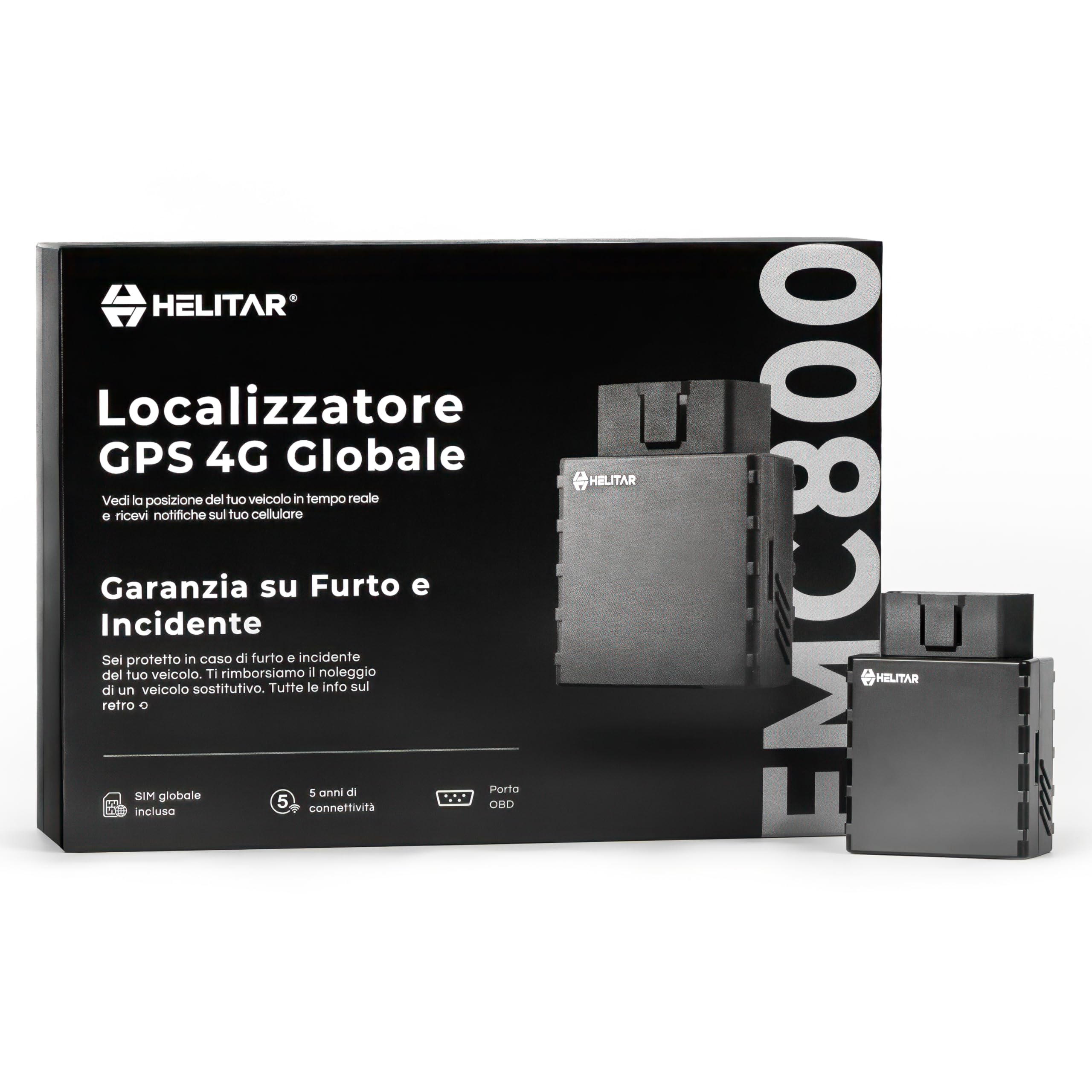 Localizzatore GPS per Auto - Porta OBD - 5 Anni di Tracciamento Inclusi - Garanzia su Furto e Incidente Del Tuo Veicolo - GPS Tracker con Copertura Globale