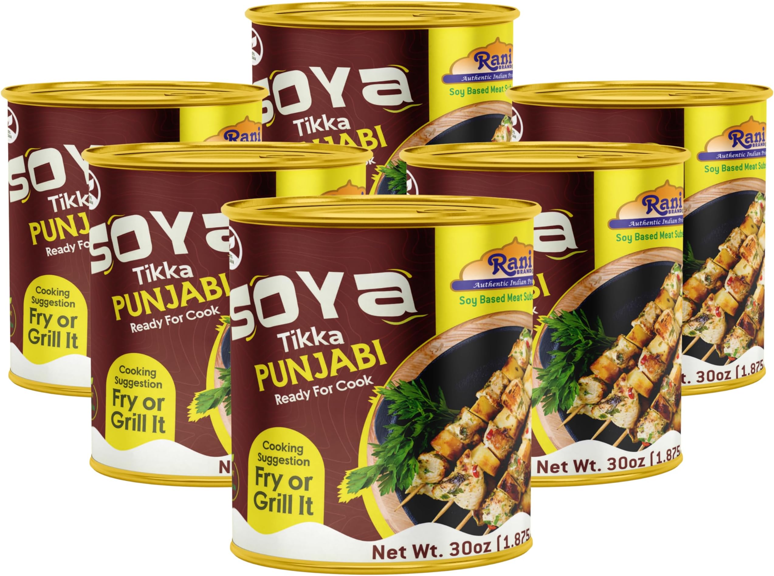 Rani Soya Tikka Punjabi 30oz (1.875lbs) 850g, Pack of 6, Ready for Cook ~ Eas...