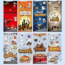 Lodeihoo 100 PCS Halloween Candy Bags - 8 Styles Plastic Candy Bags with 100 Twists for Snacks &amp; Cookies Packing, Trick or Treat Party Favors