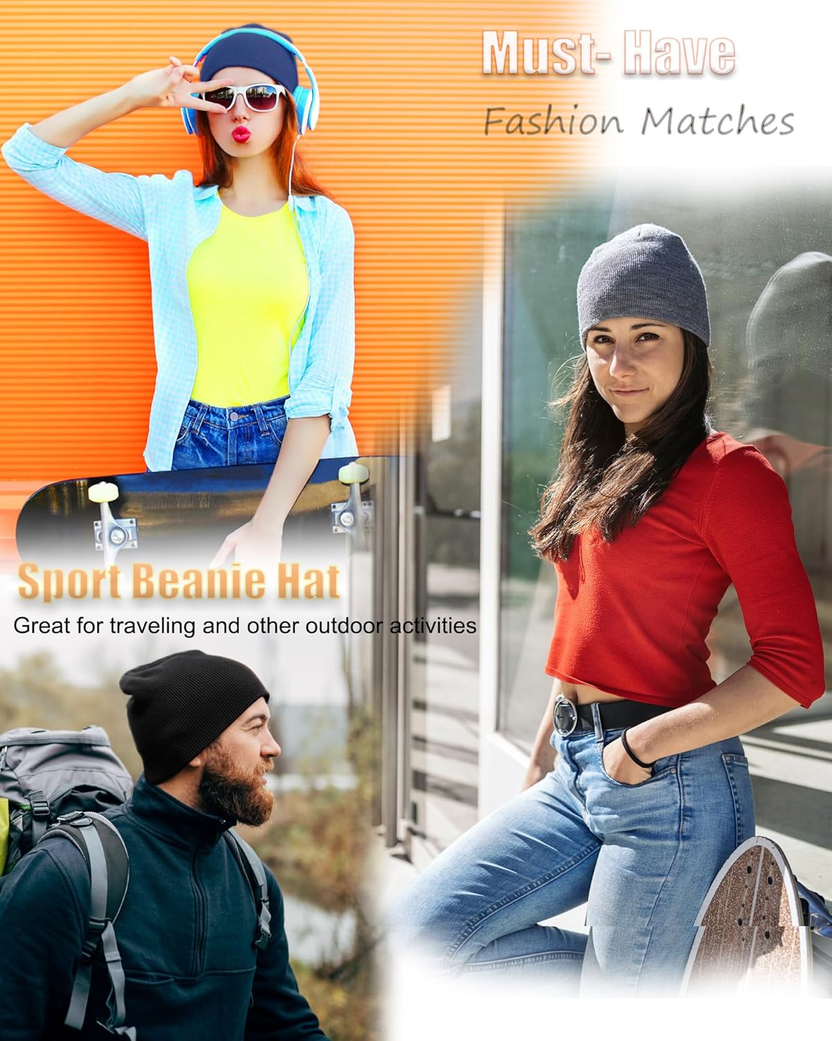 100% Cotton Beanie Hat for Men Women, Cuffless Soft Knit Warm Winter Hats Fisherman Beanies Skull Cap Unisex - Image 7