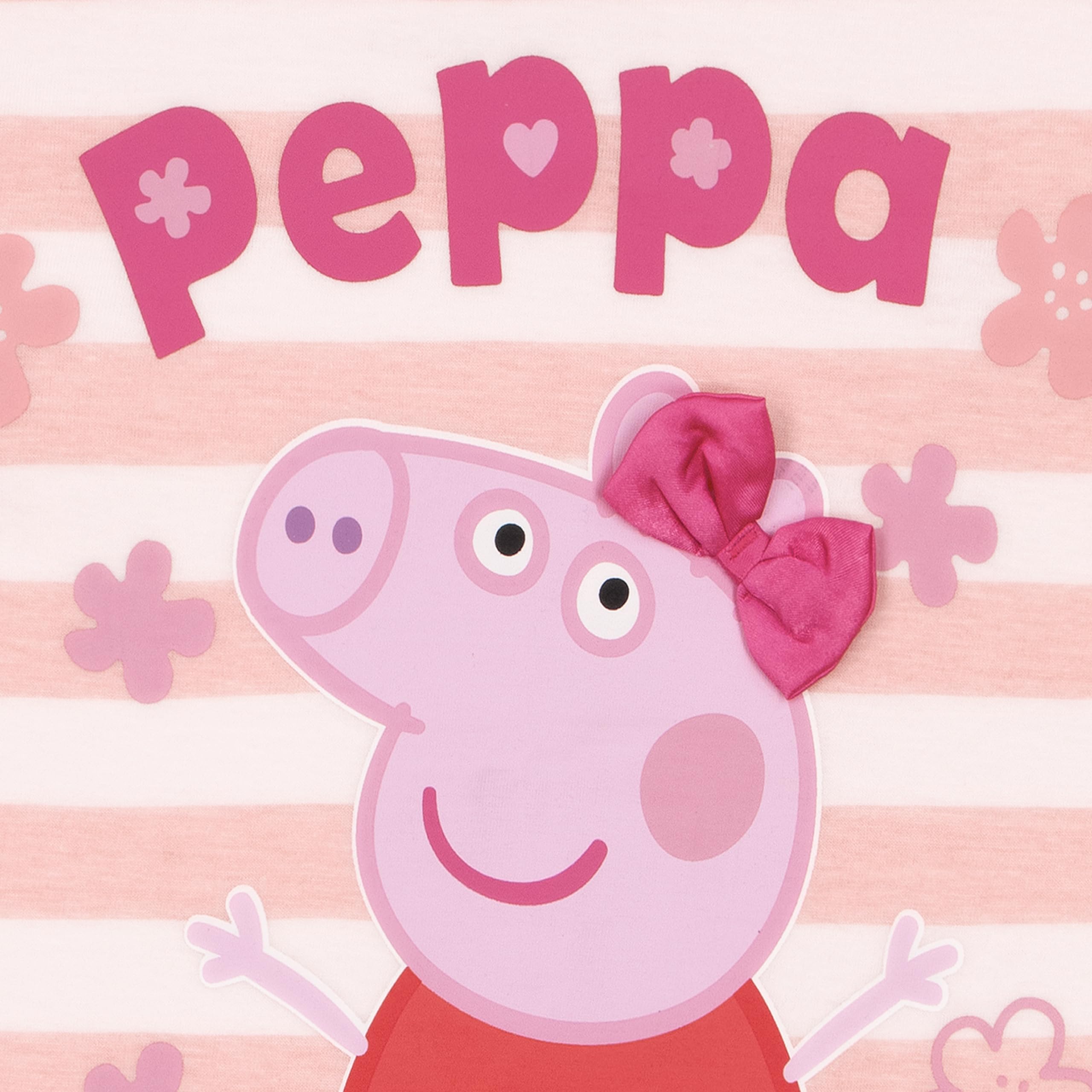 Peppa Pig Maglietta Manica Lunga con Fiocco 3D, Maglia Bambina Adorabile, Maglietta Maniche Lunghe da 18 Mesi a 8 Anni