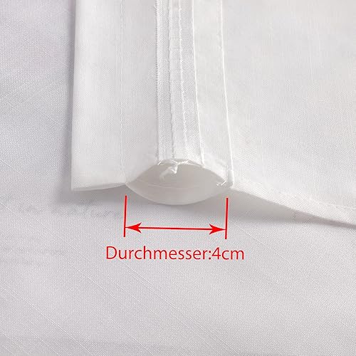 Miniatura 6 de Cortinas de lino con cenefa para ventana de tratamiento de ventana, bolsillo para sala de estar, 2 paneles blancos de 35 x 35 pulgadas de alto