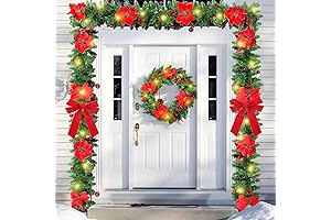 Yingzhao 6 Pcs Christmas Wreath Decoration Kit: Festive Front Door Decor for a Merry Christmas