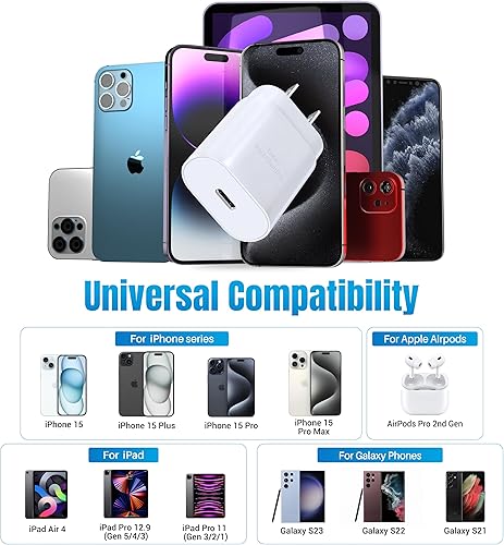 Miniatura 3 de Cargador para teléfono 15 16, carga súper rápida de 25 W, cable USB-C tipo C de 6 pies para iPhone 16, 16 Plus, 16 Pro, 16 Pro Max, iPhone 15, iPad