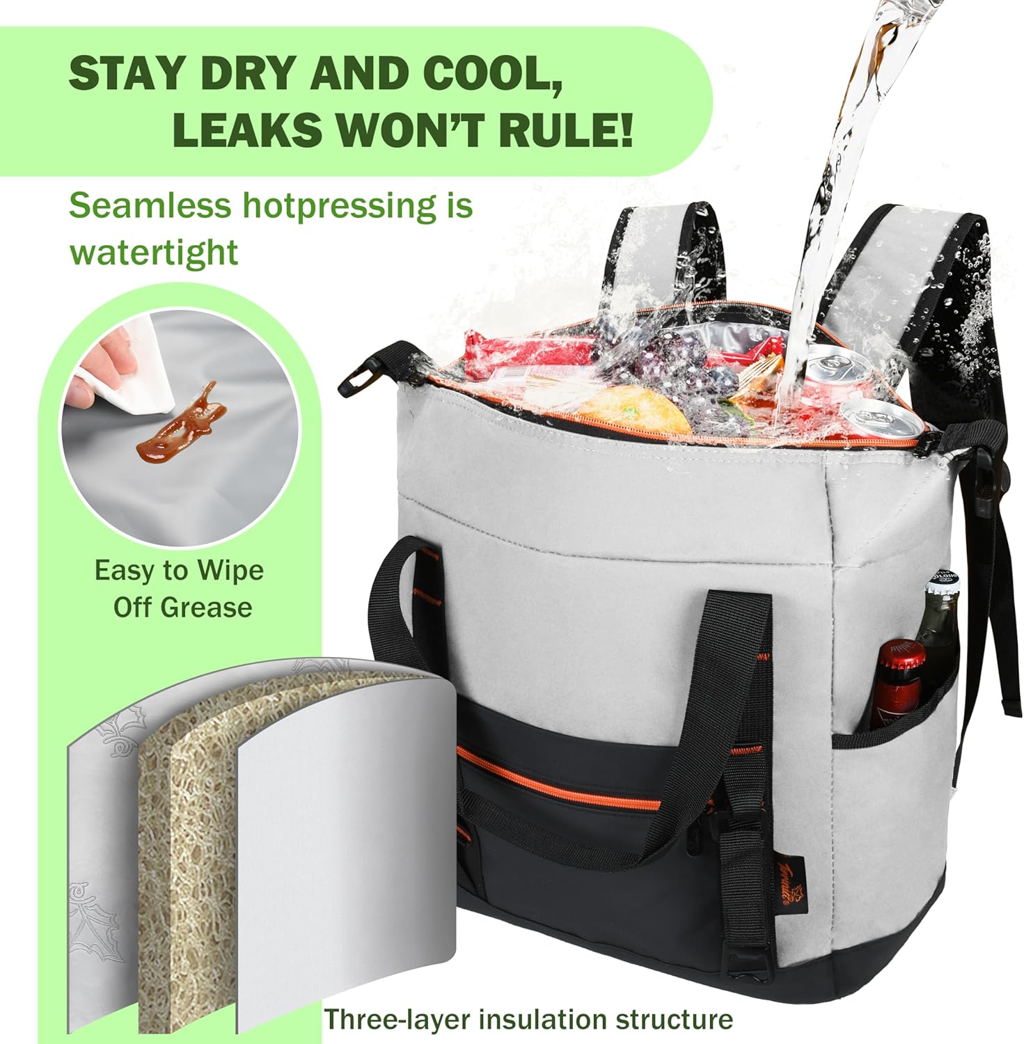 Tirrinia Bamboo Wine Picnic Table with Backpack Cooler