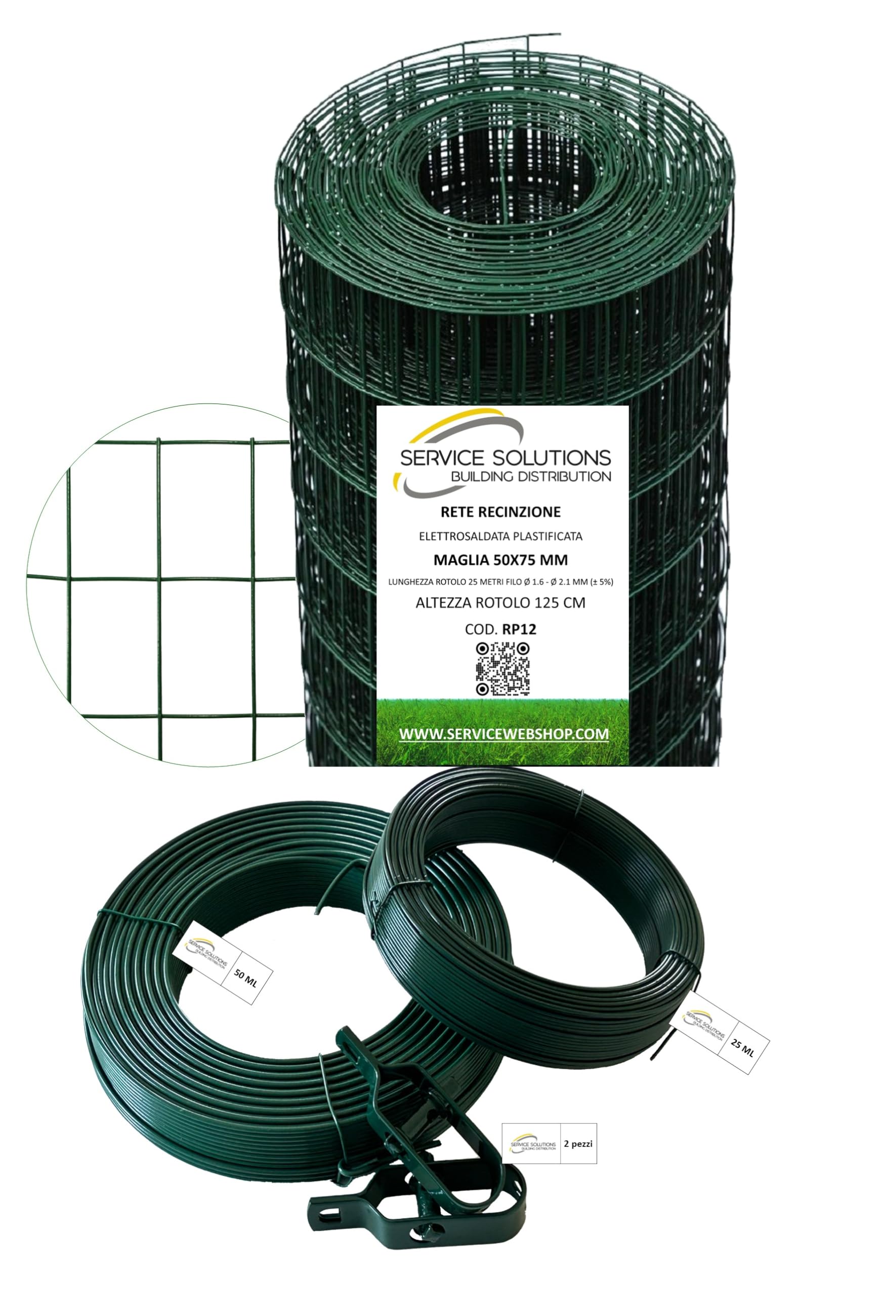 Rete Elettrosaldata Zincata E Plastificata Verde - Per Recinzioni, Altezze 80-200cm, Lunghezza 25m - Foto 7