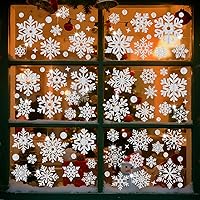 Vista 3 de 171 piezas de decoraciones navideñas para ventanas, copos de nieve plateados, calcomanías de doble cara, decoración de ventana, pared, puerta