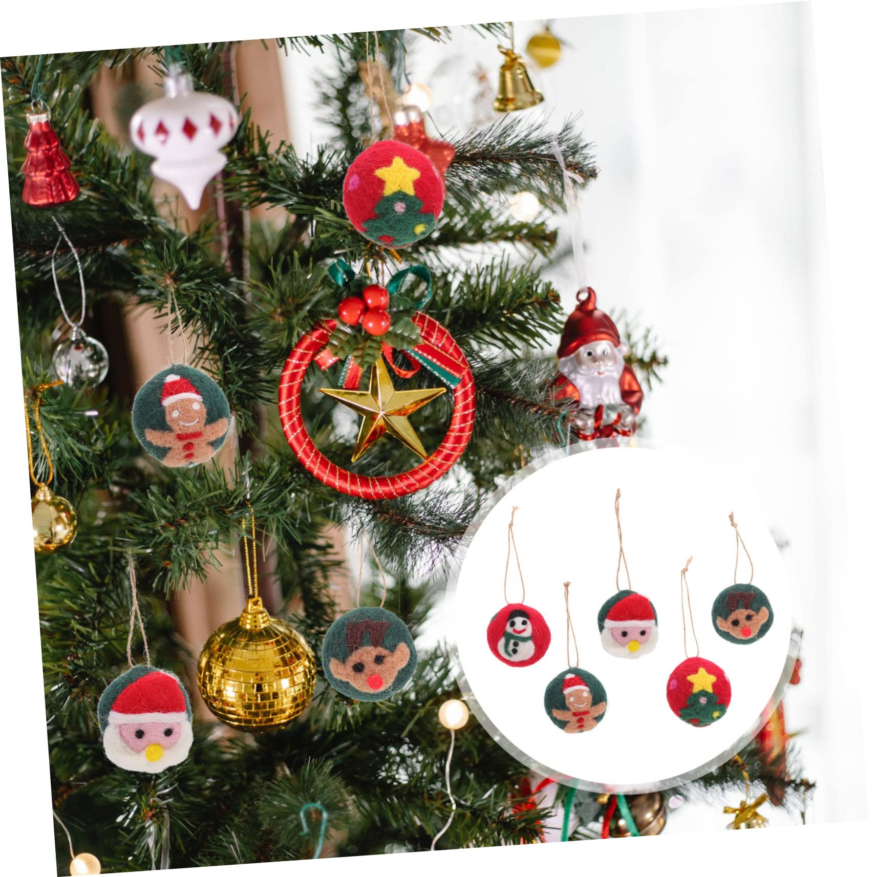 Cabilock 2 Juegos Adornos Navideños Colgantes De Fieltro De Lana Adornos Navideños Colgantes De Bolas De Fieltro De o Decoraciones Navideños 5 Piezas * 2