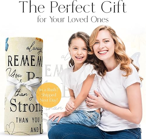 Miniatura 2 de Manta inspiradora para niños, adultos y familia, inspira amor, valentía y fuerza, motivo, amado y tema de protección, suave, cálida y afelpada,