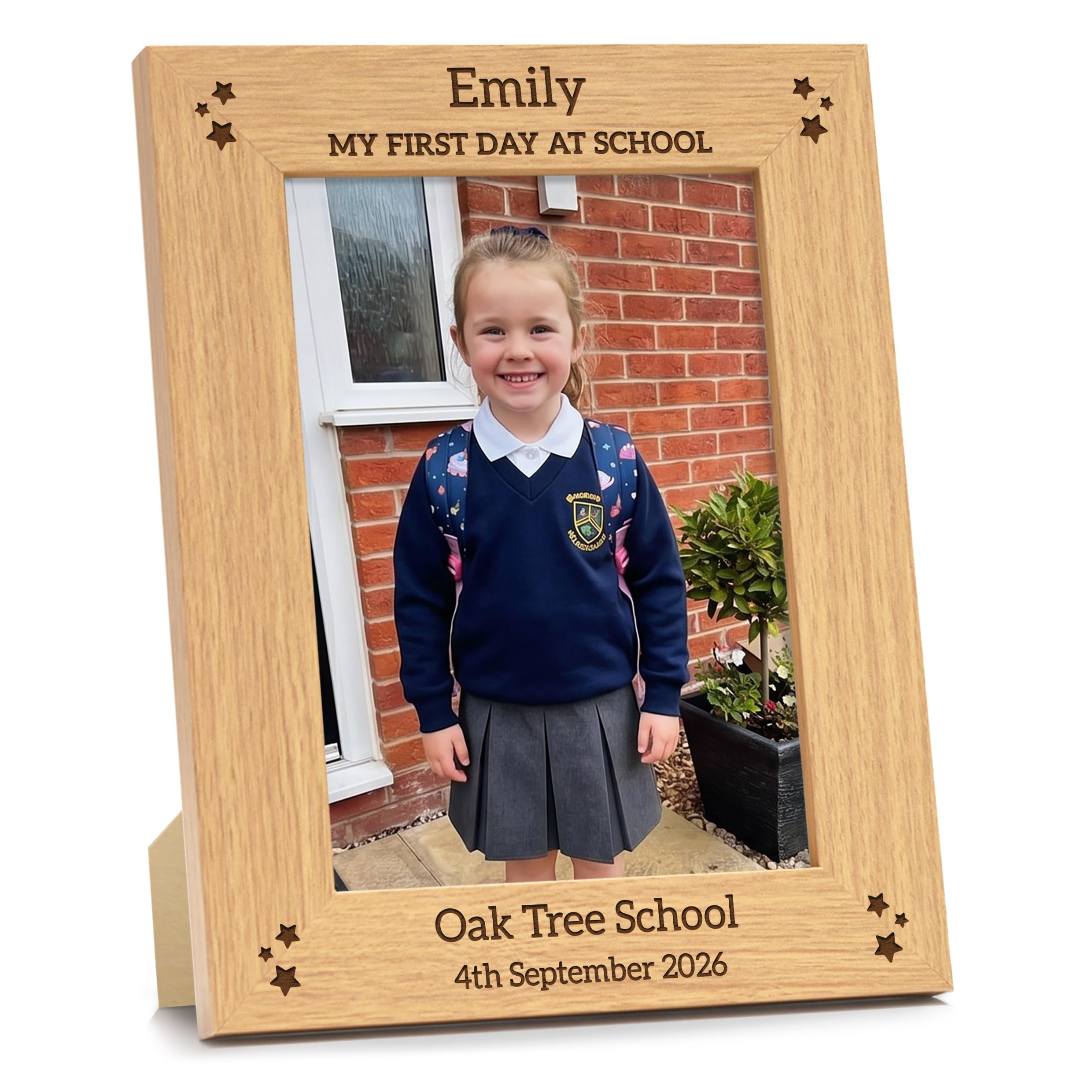 Beecreative My First Day At School Photo Frame, Personalised 1st Day Of