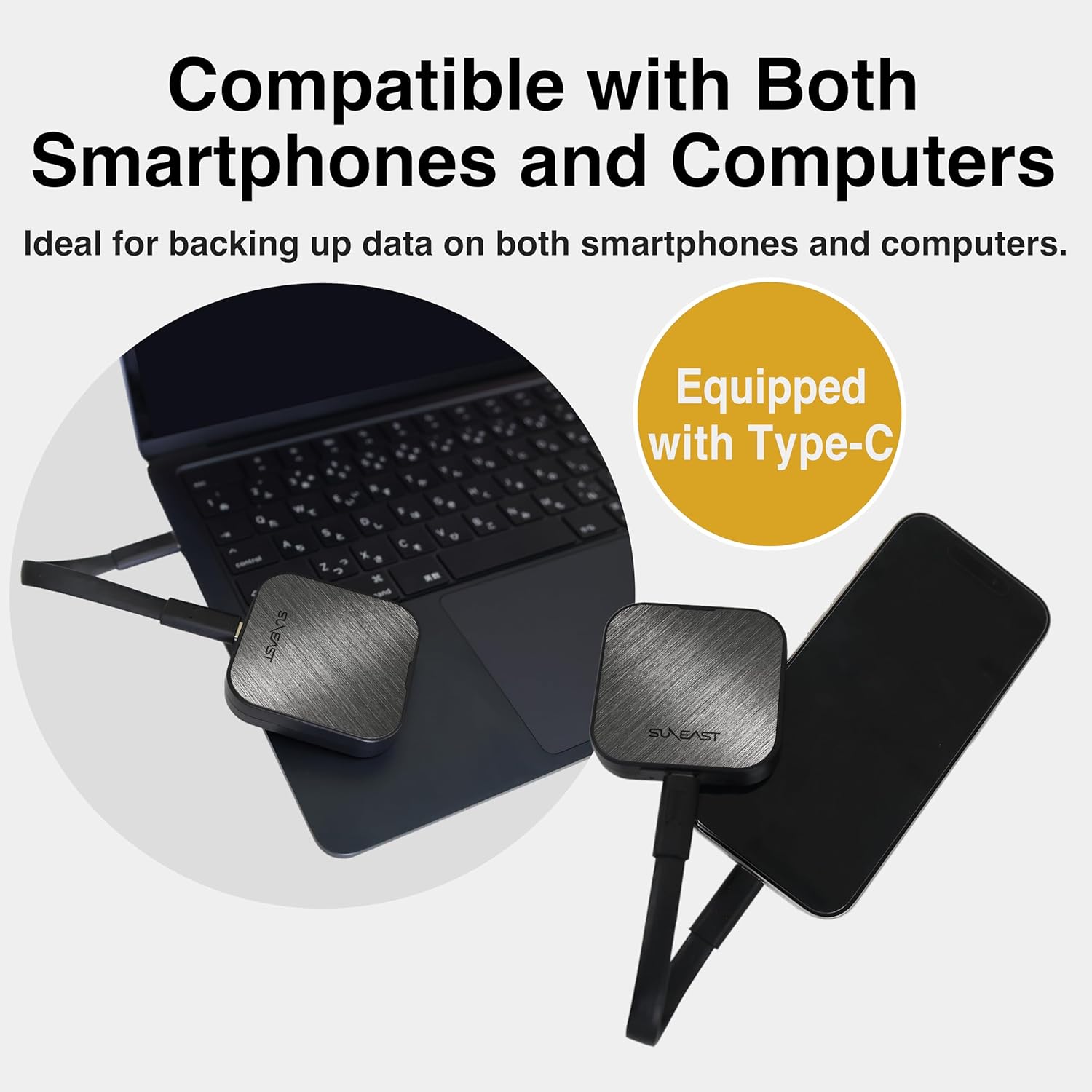 Eclipse E40 External SSD 1TB USB4 Thunderbolt 4 Compatible Ultra-Lightweight Portable Storage with MagSafe Support for Windows Mac iPhone and Smartphones SE-PS001T2LEL1BF