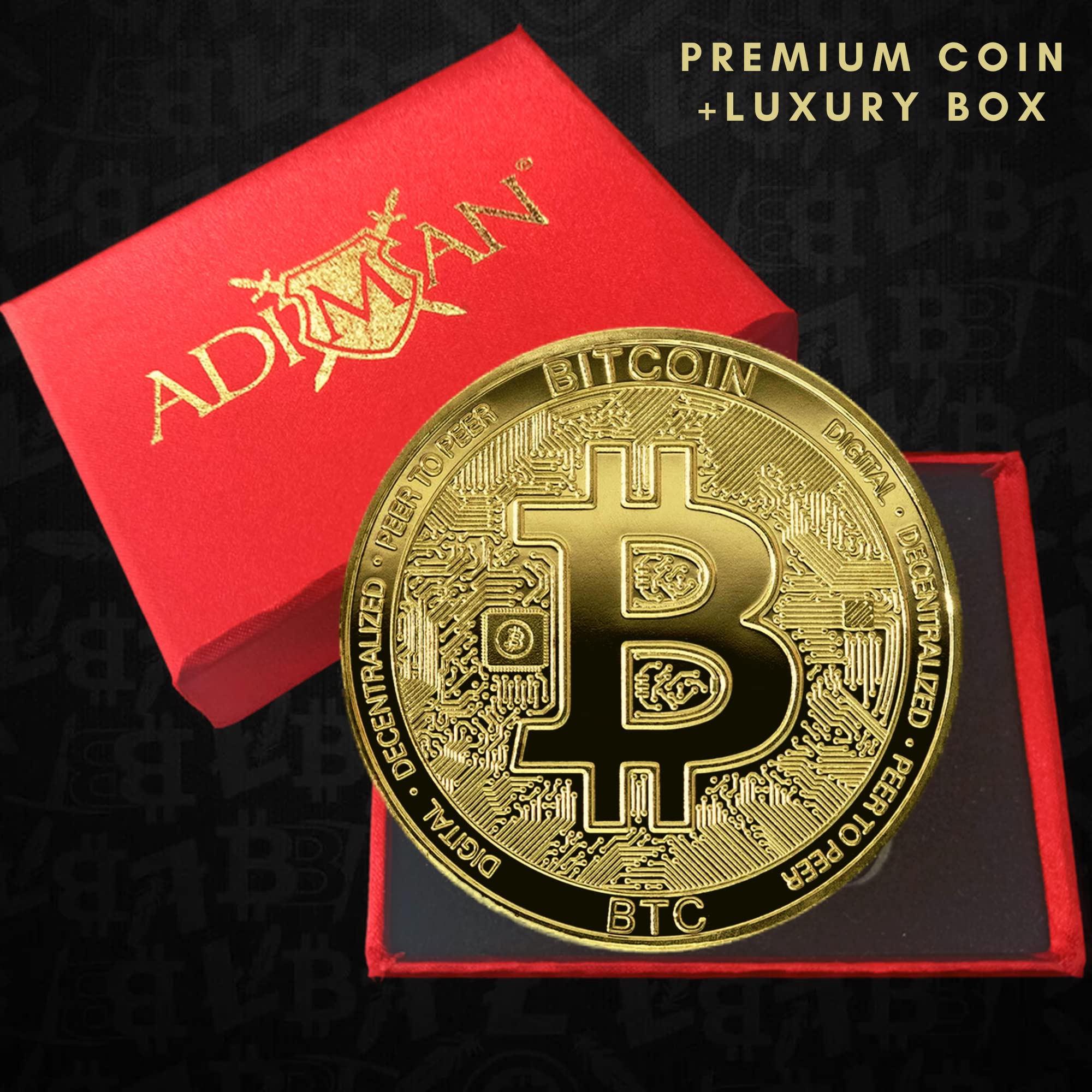 Adiman Bitcoin Collectible Coin Cryptocurrency Rare to get Medallion  Fantasy Coin Real Physical Coin Bitcoin Design (Gold Plated 29 Grams Heavy)  : Amazon.in: Toys & Games