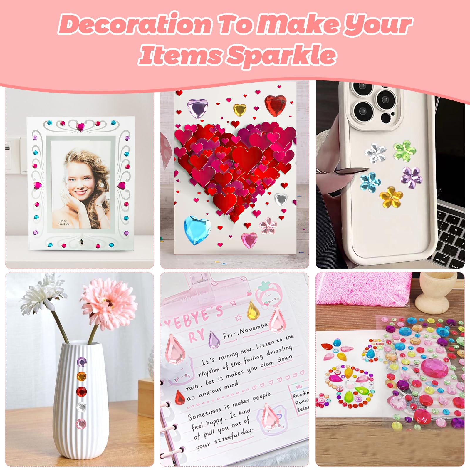 3500 Glitzersteine Selbstklebend - 11 Bunte Motive Für Bastelprojekte