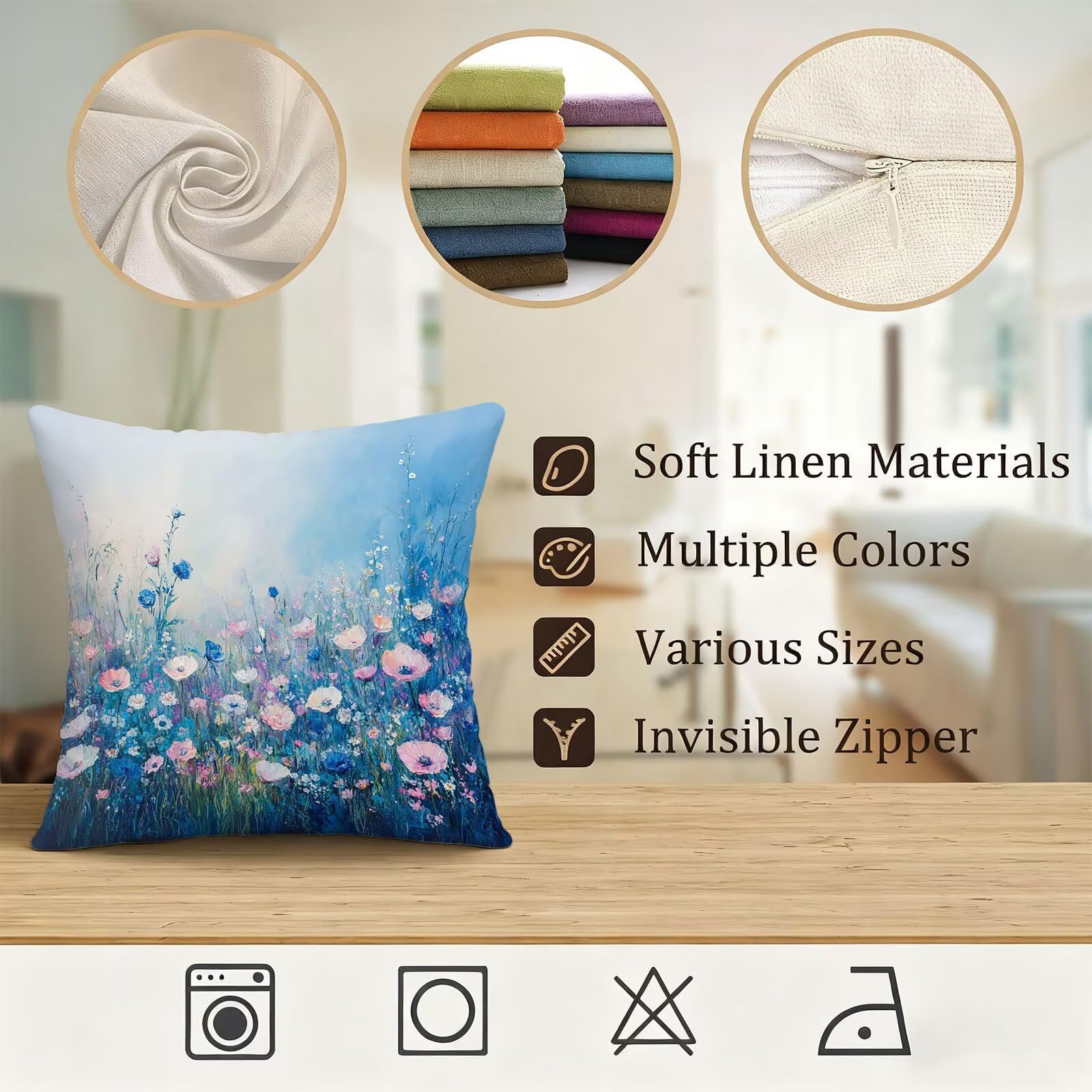 Azul Funda Cojin 60x60 Rosa Funda Almohada 60x60 Cojines Sofa Súper Suave Fundas Cojines Decorativos Fundas Almohadas 4 Piezas Almohada Cervicales y Cuello, para Hogar Cama Salon Decoracion E - 823