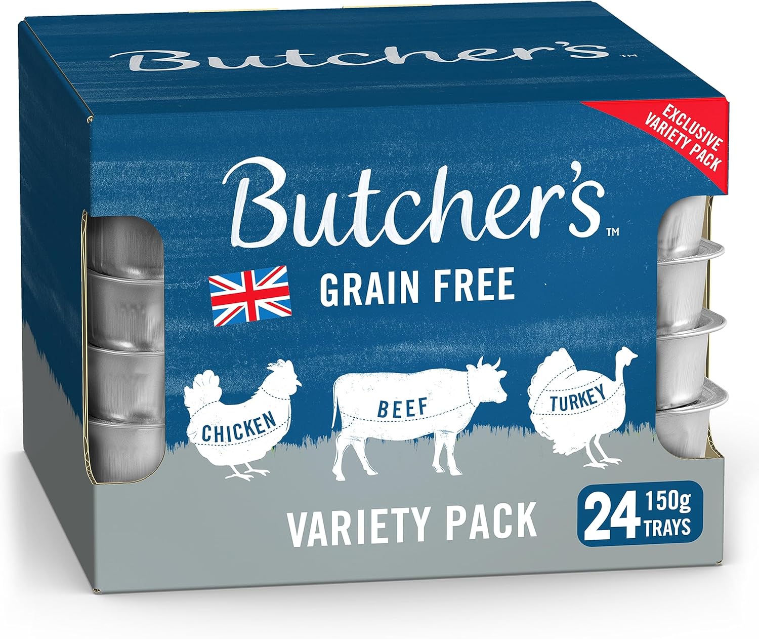 Butcher's Grain Free Adult Wet Dog Food Mixed Variety Pack 24 x 150g
