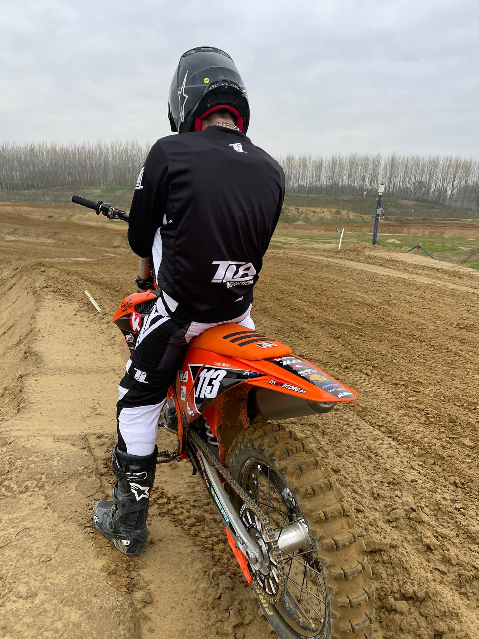 Koszulka Motocross i MTB TLA Reaktion | Koszulka Rowerowa Przekłuta| Koszulka Motocyklowa terenowa | Koszulka MTB Enduro | Cross | BMX | Quad Enduro - niebieska