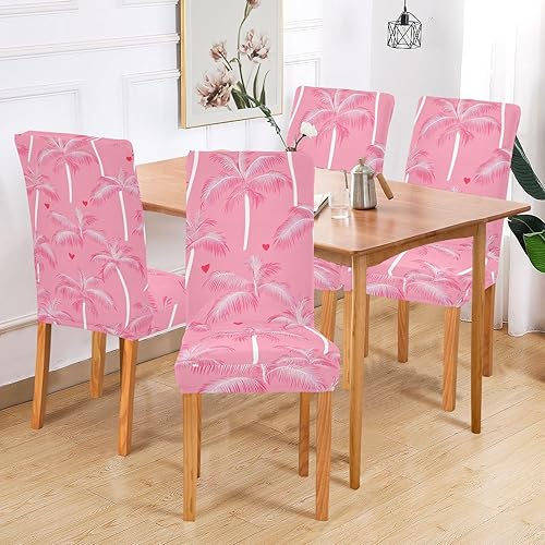 Miniatura 6 de Palm Tree Anime Valentine Decorative Dining Chair Slipcovers for Retro Dining Chairs Removable Seat Cover for Office Chair protectores de sillas