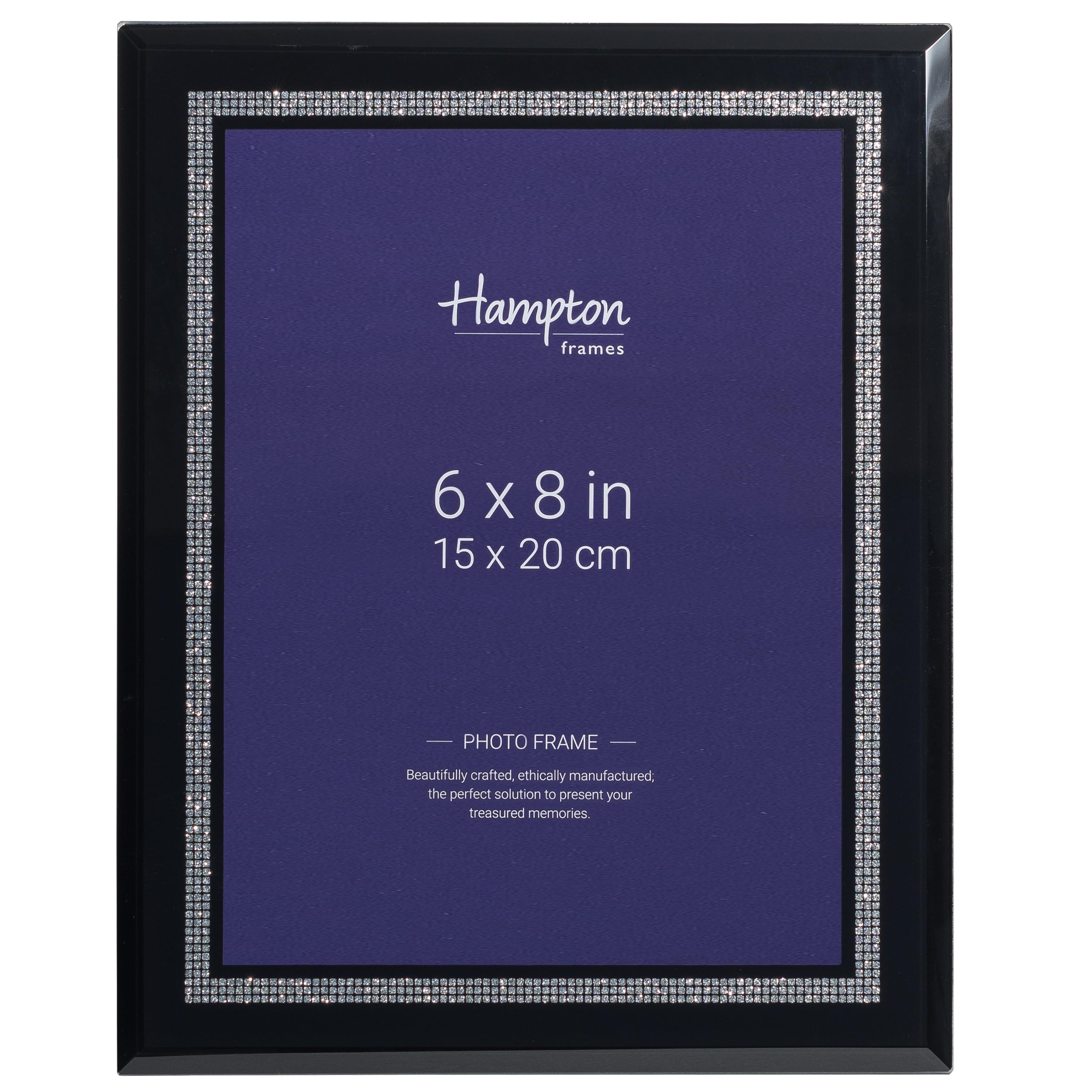 Hampton Frames RITZY 6x8 (15x20cm) Gloss Black Photo Frame Glass RIT68BLK