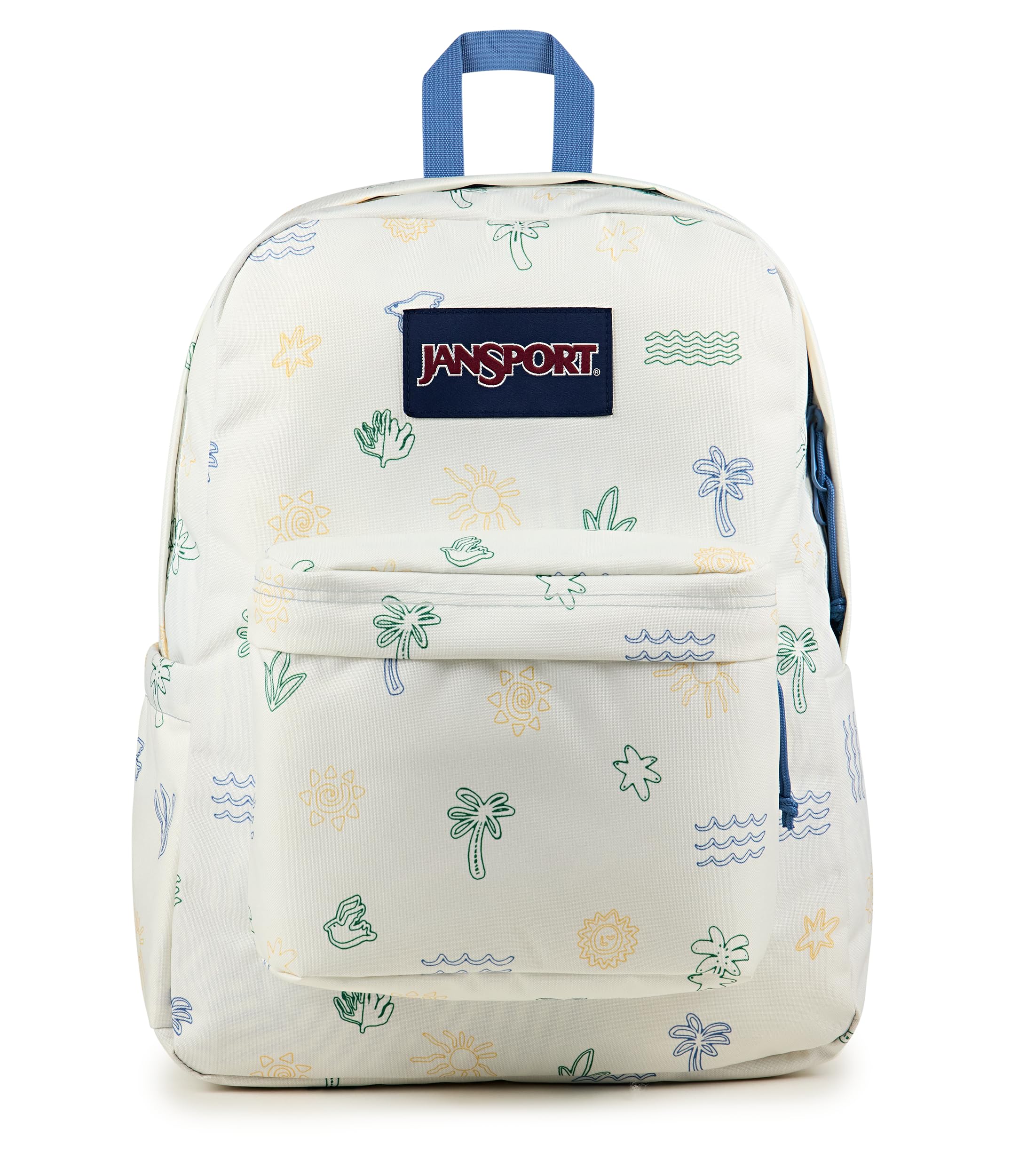 JanSport SuperBreak Plus Backpack with Padded 15-inch Laptop Sleeve and Integrated Bottle Pocket - Spacious and Durable Daypack for Work and Travel - Sunny Sketches