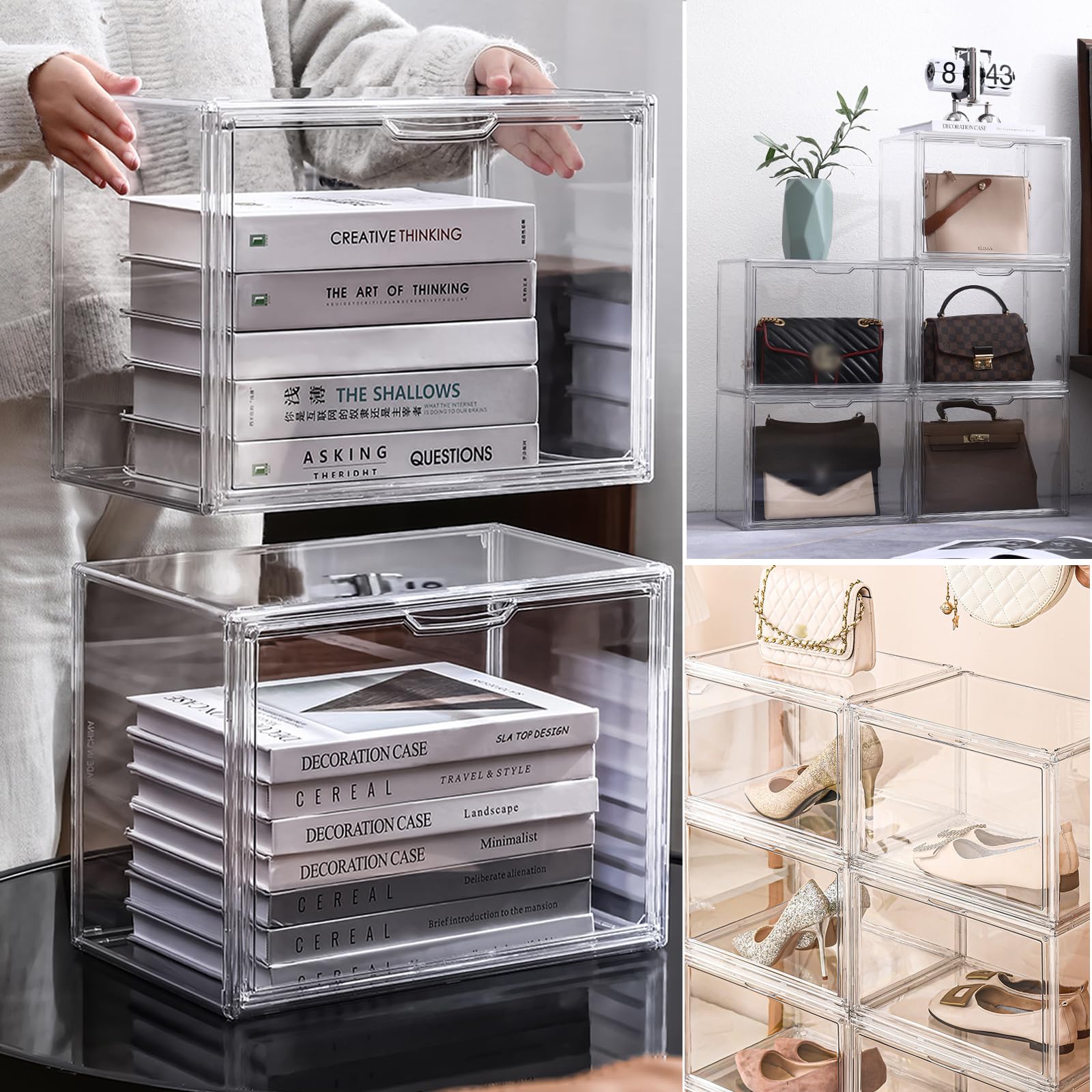 Vitrine pour Collection - Vitrine Exposition Figurine - Boite Transparent pour Figurines, Voitures Miniatures, Maquettes - Vitrine Acrylique Transparente - 36x27x23cm