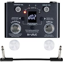 M-VAVE Lost-Tempo Drum Machine Looper Pedal,Looper and Drum Machine Guitar Looper Pedal with Built-in Tuner,Loop Pedal for Electric Guitar,with Footswitch Topper & Audio Cable