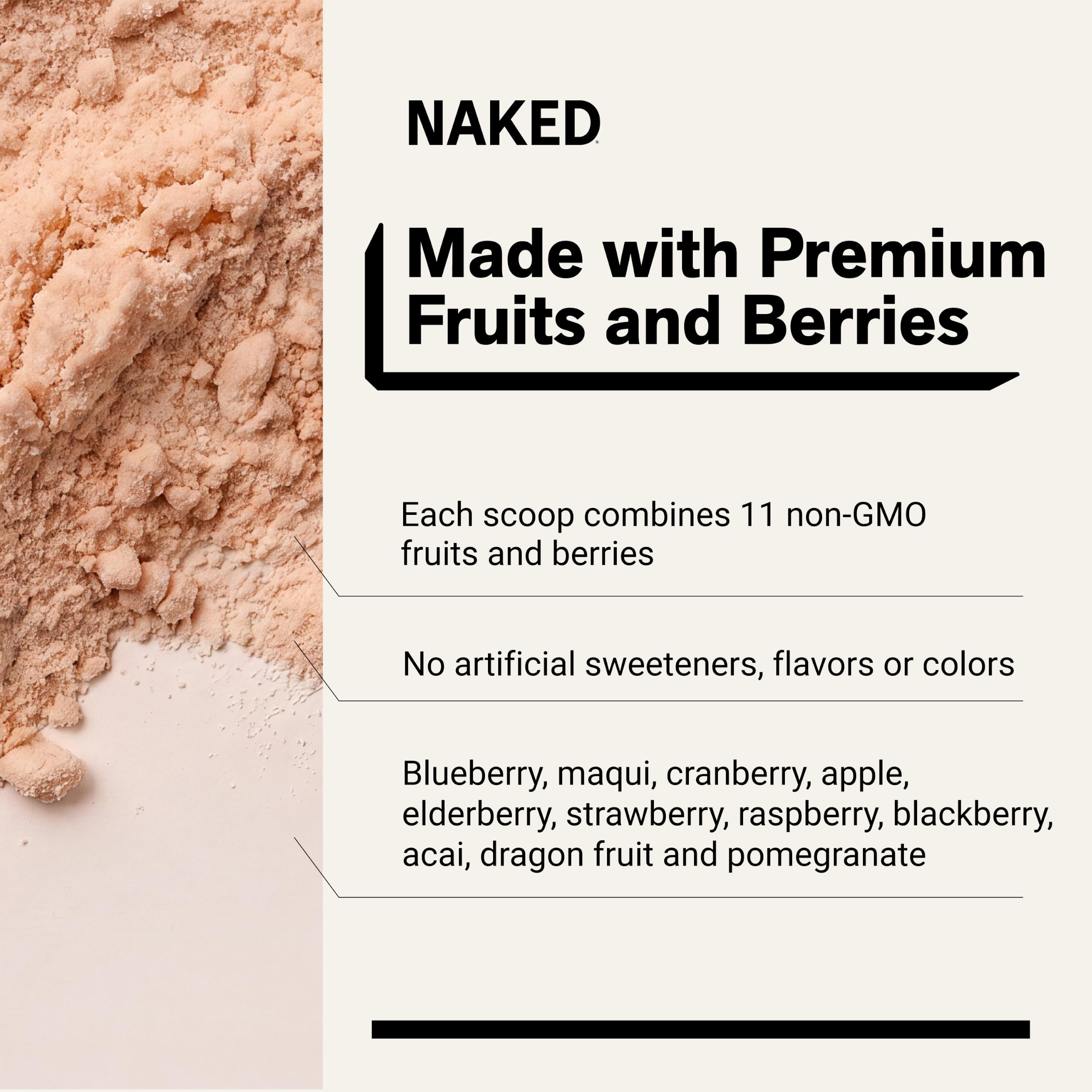 NAKED Reds Superfood Powder - Healthy, Energizing Polyphenol Fruit Powder Mix, No Fillers, No Additives, Vegan, Non-GMO, Gluten Free - 28 Servings — Amazon image 4