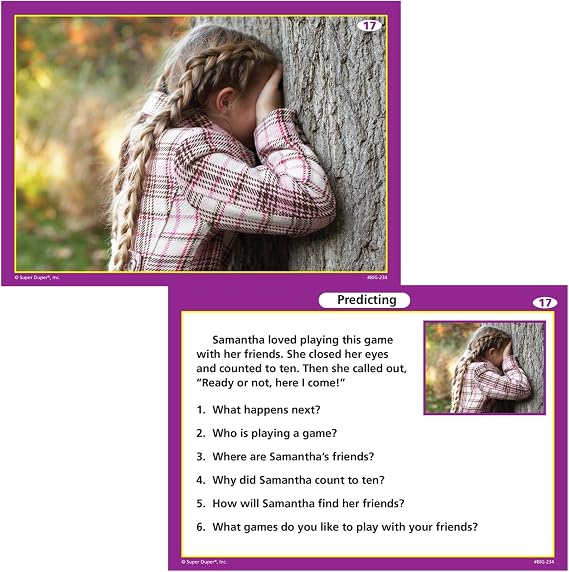 Super Duper Publications | Webber Inferencing Big Photo Flash Cards | Predicting, Reasoning and Critical Thinking Skills Fun Deck | Educational Learning Materials for Children