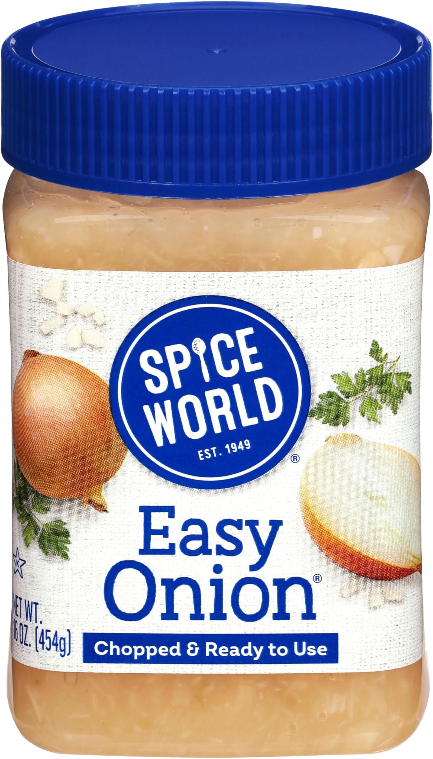 Chopped Easy Onion – 16oz Ready-to-Use Minced Onion – Perfect for Hot Dogs, Stir Fry, Marinades, & More – Simply Scoop the Seasoning for Cooking to Add Flavor Without Tears