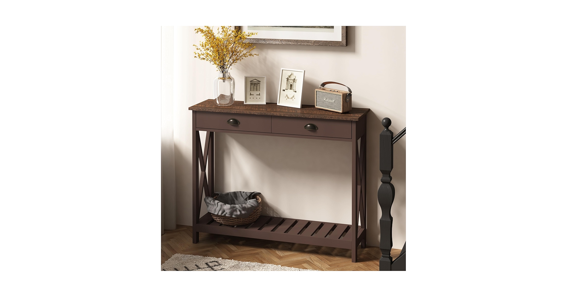 Amazon.com: ChooChoo Farmhouse Console Table with Drawer for