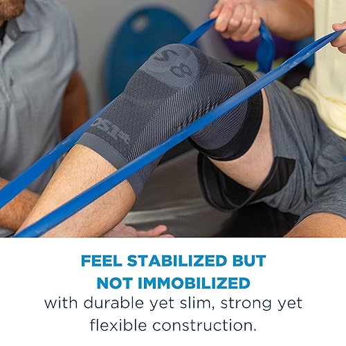 Miniatura 6 de OrthoSleeve Rodillera de compresión estabilizadora KS8 con anillo estabilizador de rótula, férulas de estabilidad y parte superior ajustable para