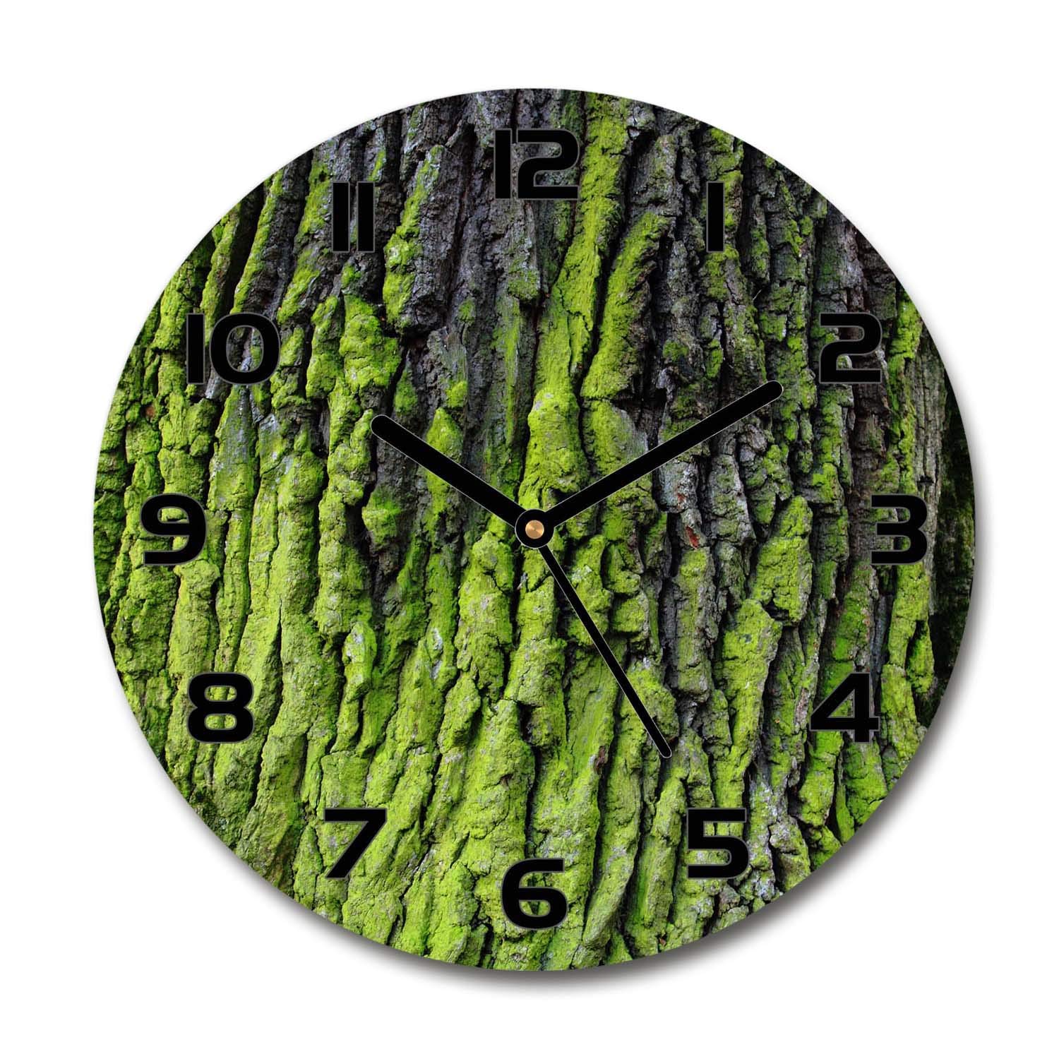 Horloge en verre écorce d'arbre Tulup 60x60cm pour salon zen et design