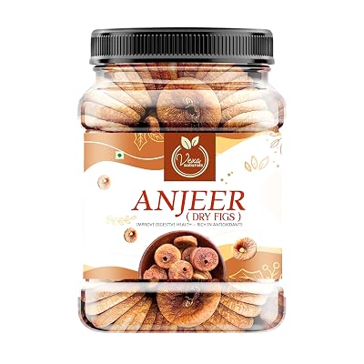 VEXA NATURALS Premium Dried Afghani Anjeer/Organic Dried Afgani Figs 500 gm | Sweet & Soft Anjeer Figs | Low in Fat | Ri