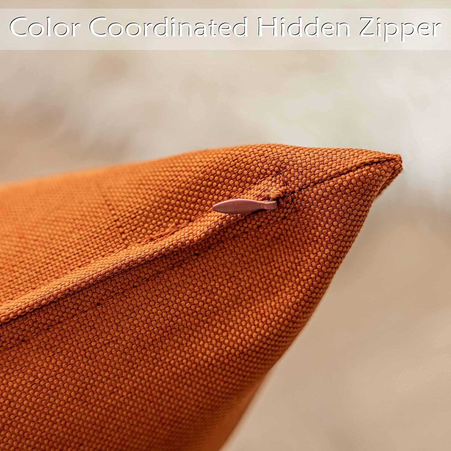 Home Brilliant Outdoor Pillow Covers Decorations Outdoor Pillows Covers 18x18 Pumpkin Throw Pillow Covers for Patio Porch, 18 x 18 cm, Set of 4, Burnt Orange image 4