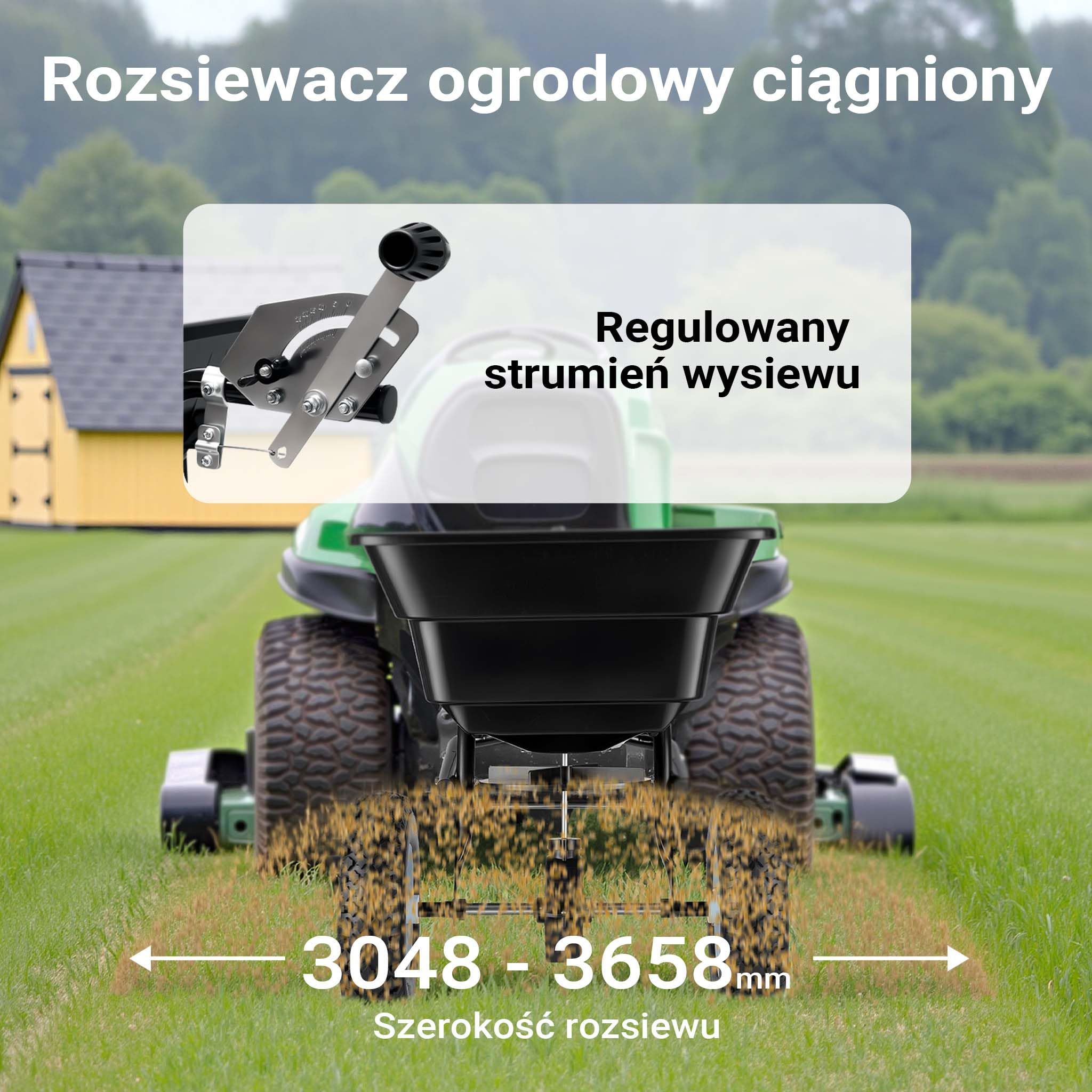 Siewnik rozsiewacz GT1507 do równomiernego rozsiewania nawozów nasion soli drogowej i piasku 29l