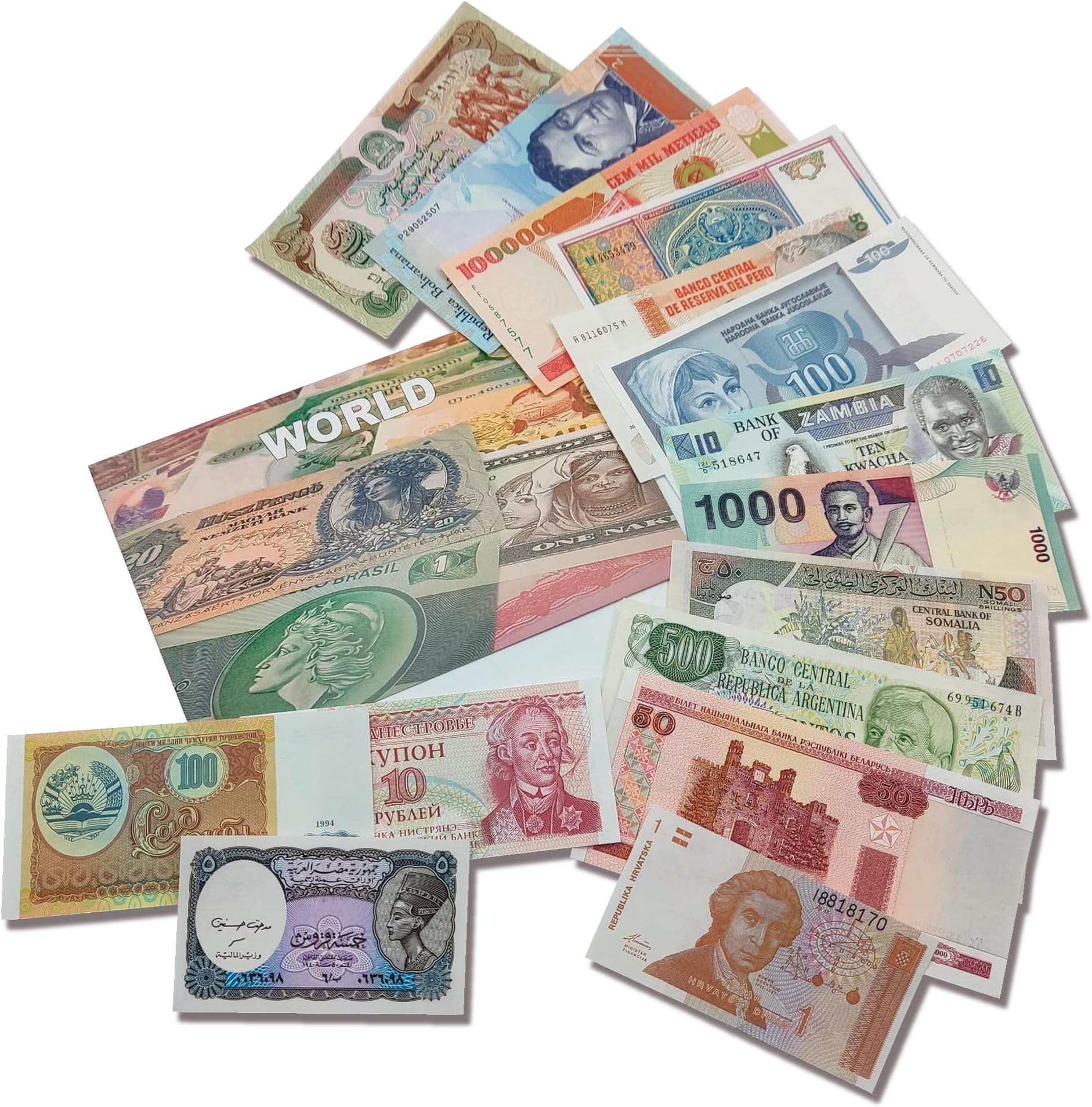 IMPACTO COLECCIONABLES World Currency Collection – 15 Uncirculated Banknotes from 15 Countries, No Duplications, with Certificate of Authenticity – Old Paper Money for Collectors, Schools, & Museums