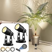Vista 1 de Junview Paquete de 2 focos LED para interiores de 3000 K-6000 K, luz ajustable para plantas y obras de arte con temporizador de encendidoapagado