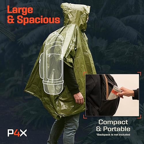 Miniatura 7 de PREPARED4X Emergency Mylar Blanket - Waterproof, Wind-Resistant Outdoor Rain Cover for Camping, Emergencies