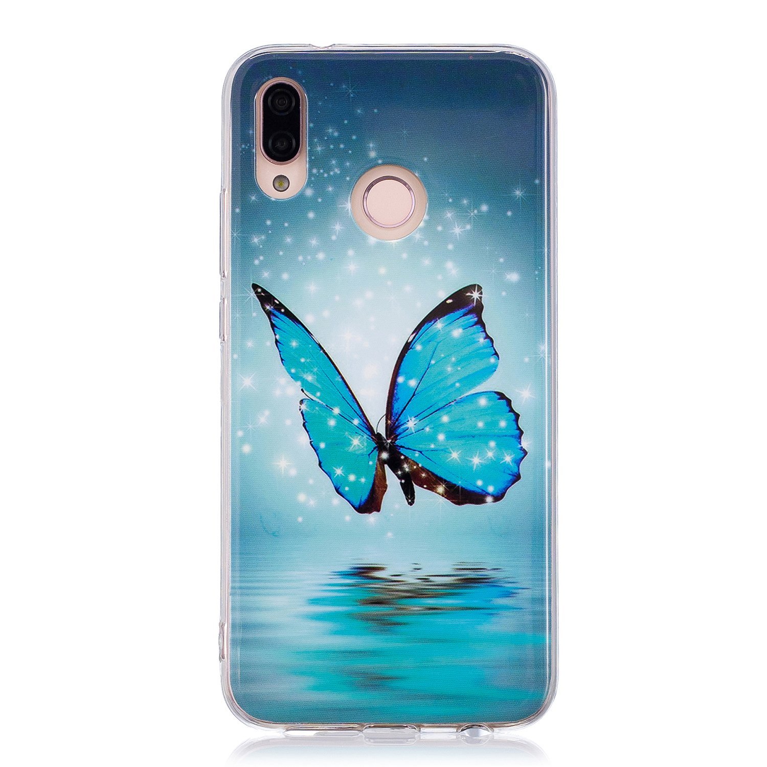 Custodia Huawei P20 Fluorescente Fiore Rosa: Cover TPU Antiurto Che Brilla Al Buio - 2