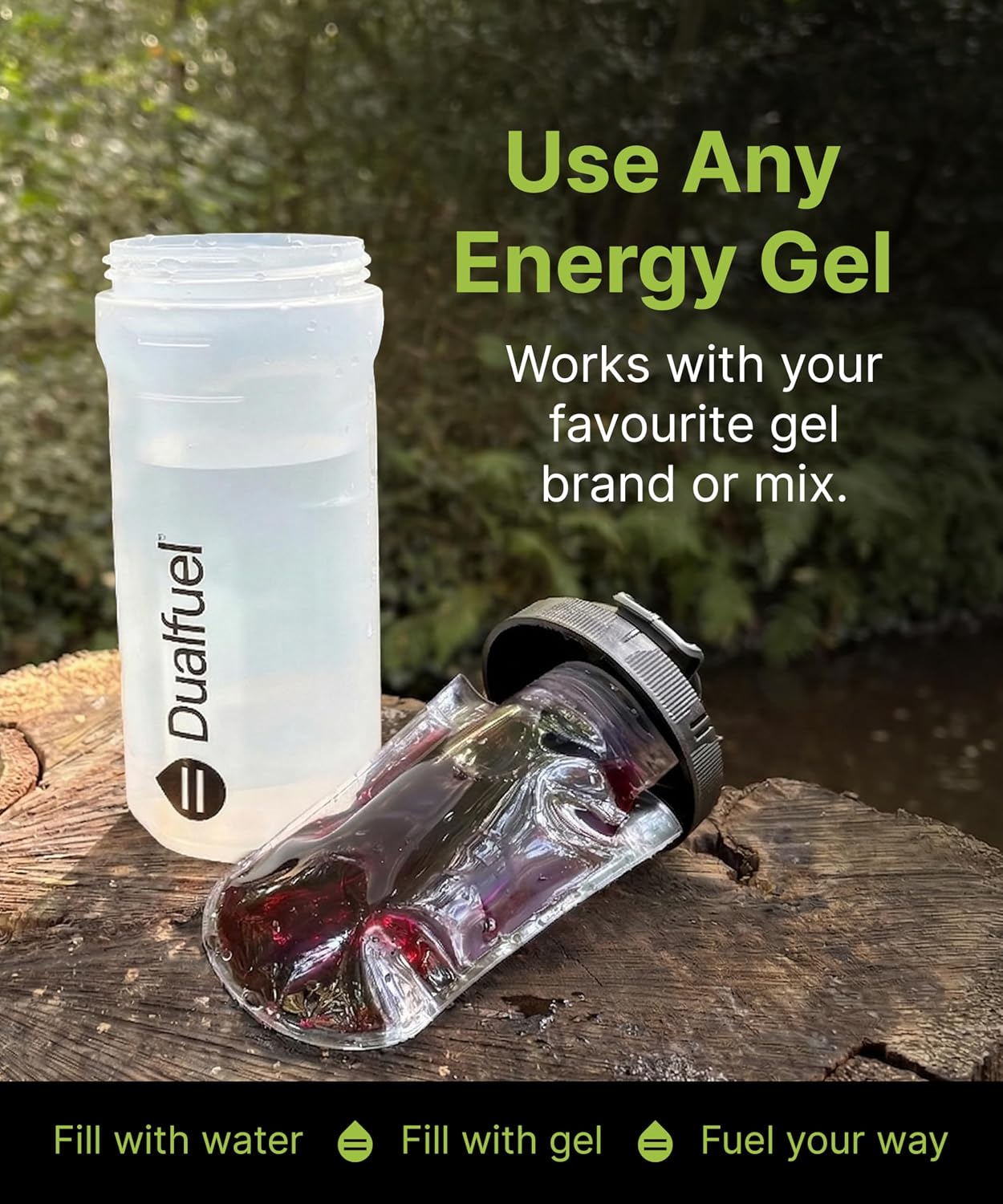 18.6oz Sports Bottle, Squeeze Water Bottle with Gel Storage image 4