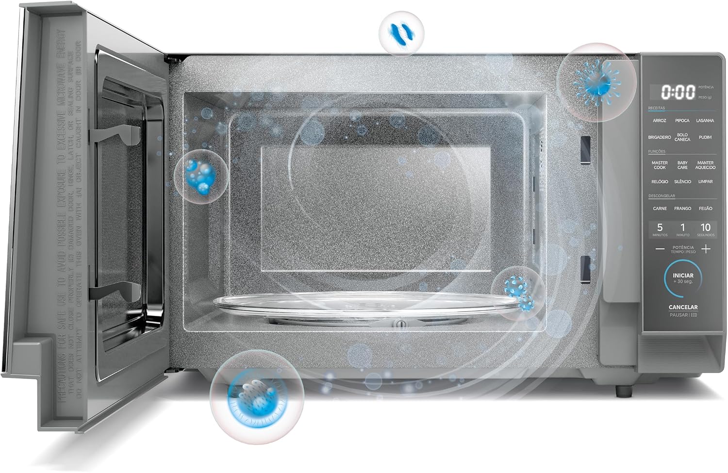 Micro-ondas 27L Prata Porta Espelhada MasterCook Midea