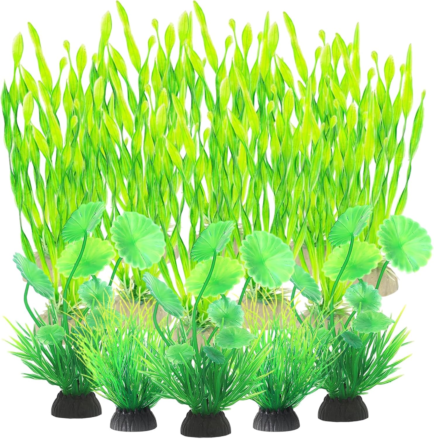 Aquarium Decoration Aquarium Accessories Aquarium Plants Artificial Water Plants Aquarium Mini Pond Plastic Plants Fish Tank Turtle Aquarium Decorations for Aquariums Pack of 15