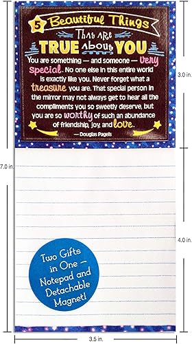 Miniatura 2 de Bloc de notas con imán desmontable 5 cosas hermosas que son verdaderas sobre ti, 3.5" x 7.0"