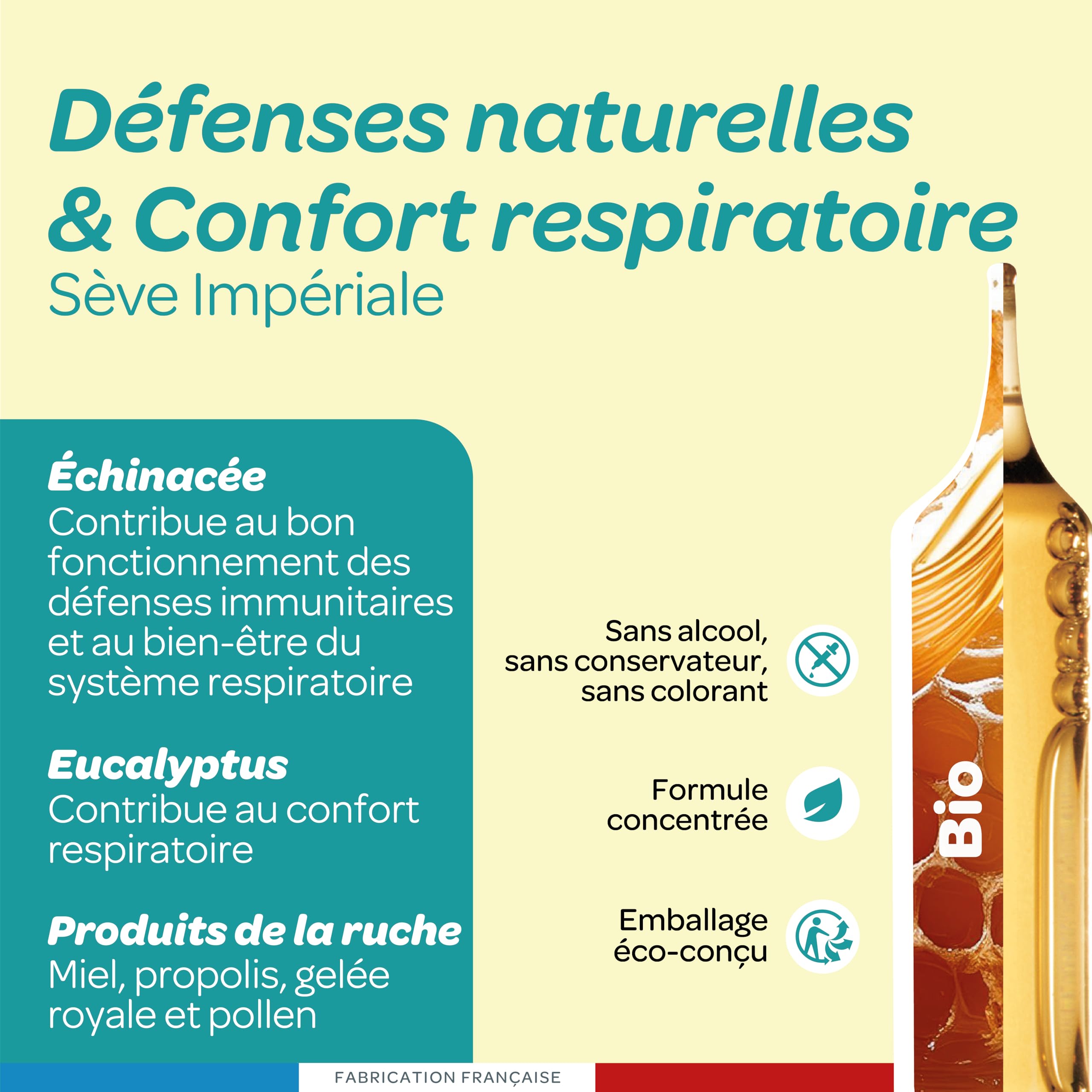 SUPERDIET - IMMUNITE ET RESPIRATION BIO (SÈVE IMPÉRIALE BIO) - Vitalité - Fabrication française - 20 ampoules de 10ml